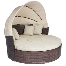 Rattan Outdoor Daybeds with Canopy Sand Cushions